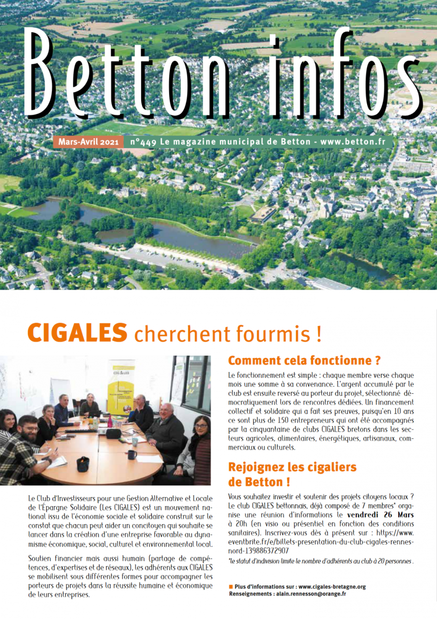 Publication Betton Infos mars avril 2021